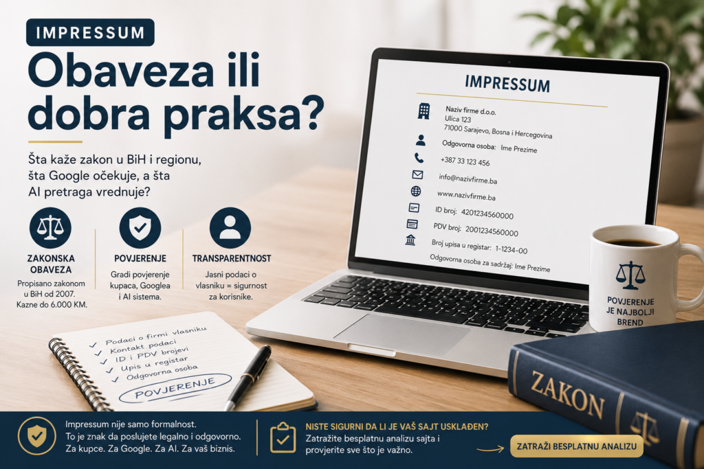 Impressum je zakonska obaveza u BiH